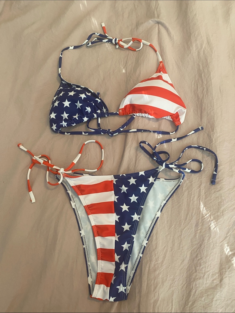 Stars & Stripes Tie-Side Bikini - Red, White & Blue